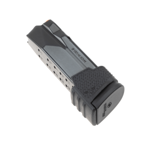 Sig P365 extended magazine with sleeve in black upright facing left